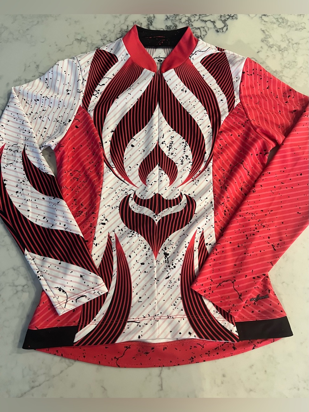 Shebeest Cycling 1/4 Zip Jersey Medium Long Sleeve 3 Back Pockets She Beest